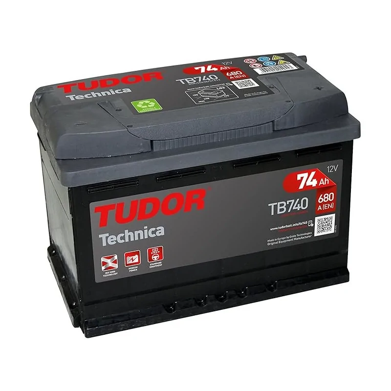 Batería Tudor Technica 12V74AH TB740